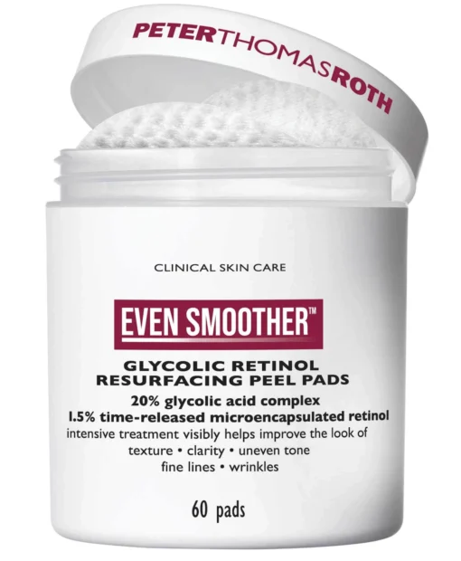 Peter Thomas Roth EVEN SMOOTHER™ Glycolic Retinol Resurfacing Peel Pads -Natura Beauty Verkauf peter thomas roth even smoother glycolic retinol resurfacing peel pads 1